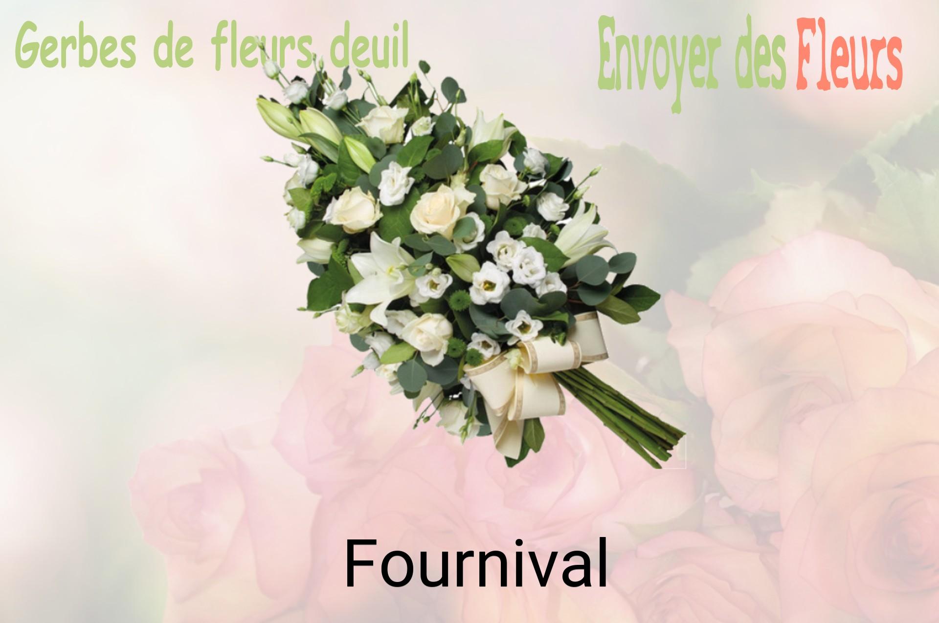 Gerbe de fleurs de deuil livrée à Fournival
